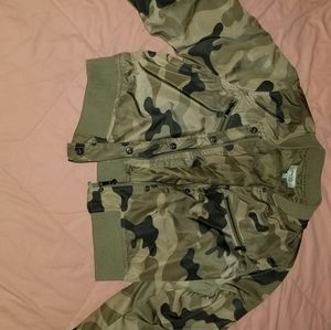Charlotte Russe camo bomber jacket